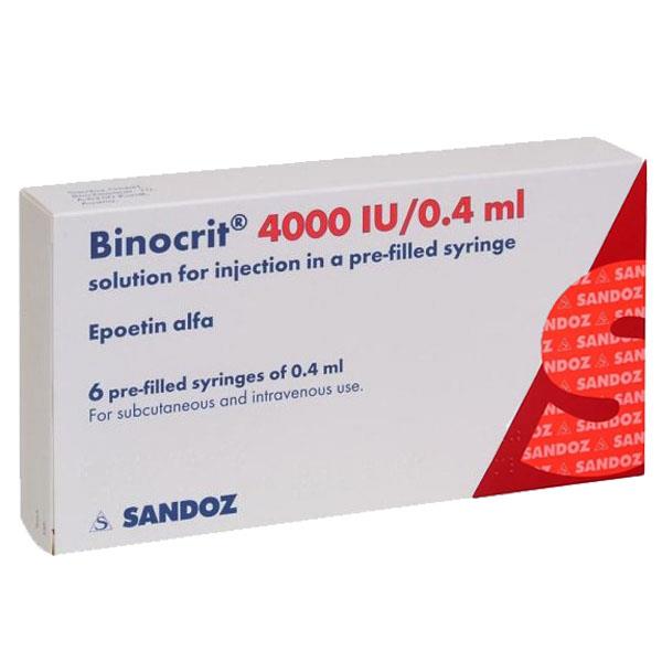 Dung dịch tiêm truyền Binocrit 4000IU/0.4 ml trị bệnh thiếu máu