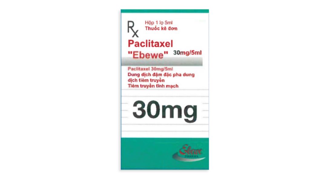 Dung dịch pha truyền Paclitaxel Ebewe 30mg/5ml điều trị ung thư biểu mô