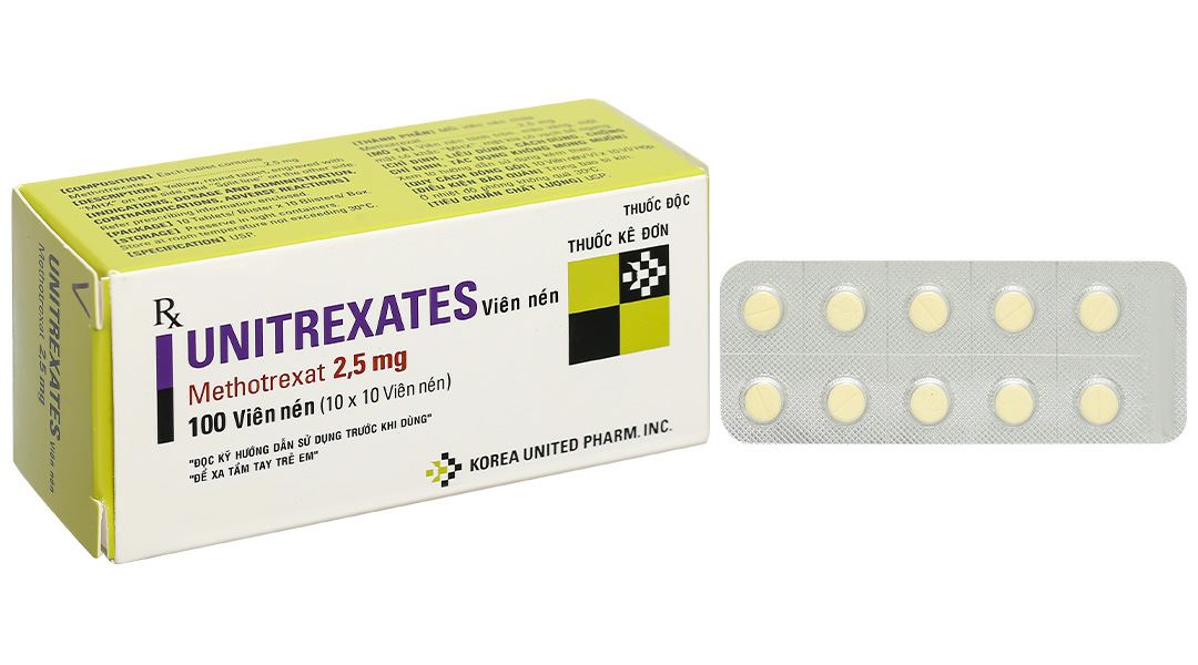 Unitrexates 2.5mg điều trị các bệnh ung thư, viêm khớp dạng thấp