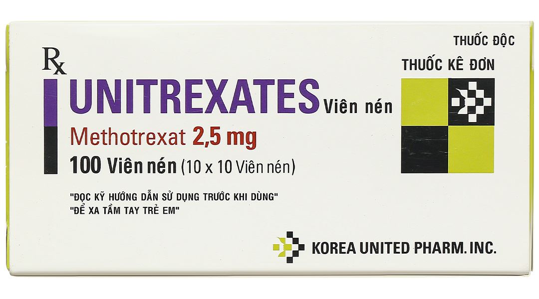 Unitrexates 2.5mg điều trị các bệnh ung thư, viêm khớp dạng thấp