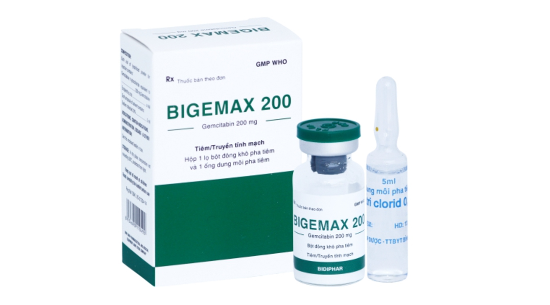 Bột pha tiêm Bigemax 200 điều trị ung thư phổi, ung thư tụy