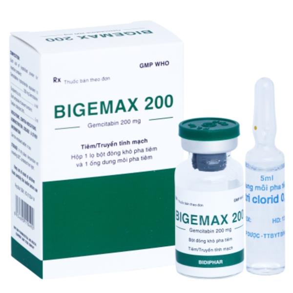 Bột pha tiêm Bigemax 200 điều trị ung thư phổi, ung thư tụy
