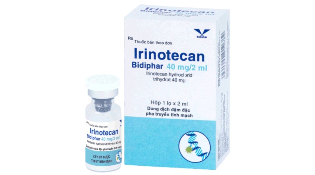 Dung dịch tiêm Irinotecan Bidiphar 40mg/2ml điều trị ung thư ruột
