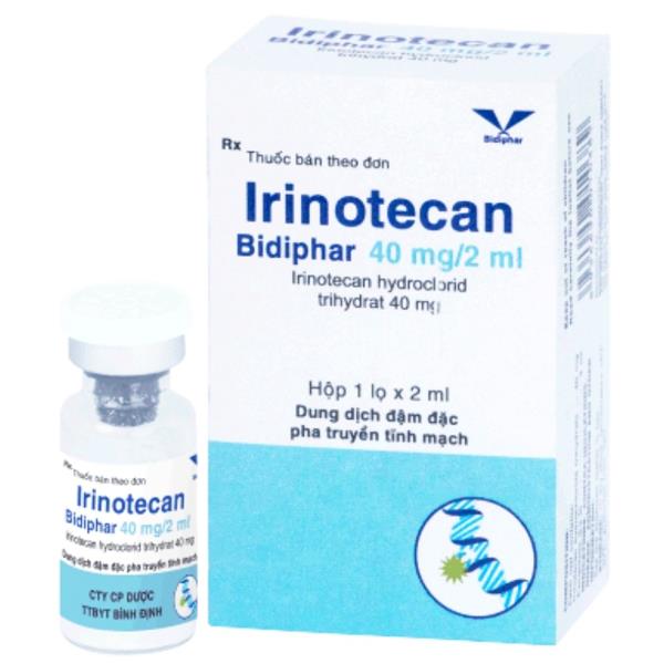 Dung dịch tiêm Irinotecan Bidiphar 40mg/2ml điều trị ung thư ruột