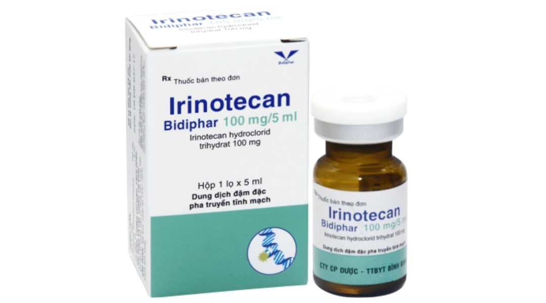 Dung dịch pha tiêm Irinotecan Bidiphar 100mg/5ml điều trị ung thư
