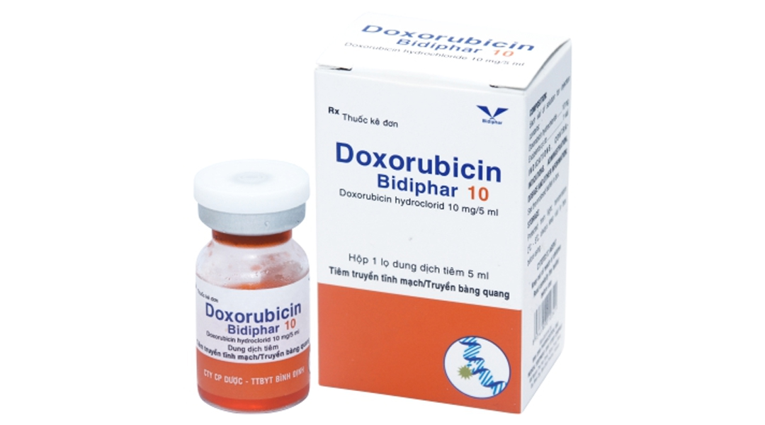 Thuốc tiêm Doxorubicin Bidiphar 10mg/5ml điều trị ung thư vú, đa u tuỷ