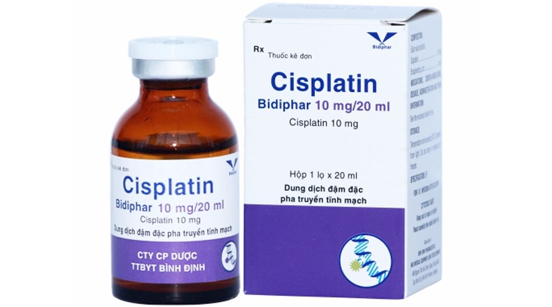 Dung dịch pha tiêm Cisplatin Bidiphar 10mg/20ml điều trị ung thư