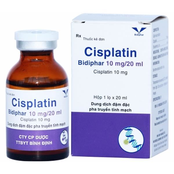 Dung dịch pha tiêm Cisplatin Bidiphar 10mg/20ml điều trị ung thư