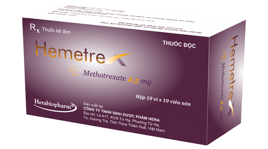 Hemetrex 2,5mg điều trị các bệnh ung thư, vảy nến, viêm khớp dạng thấp