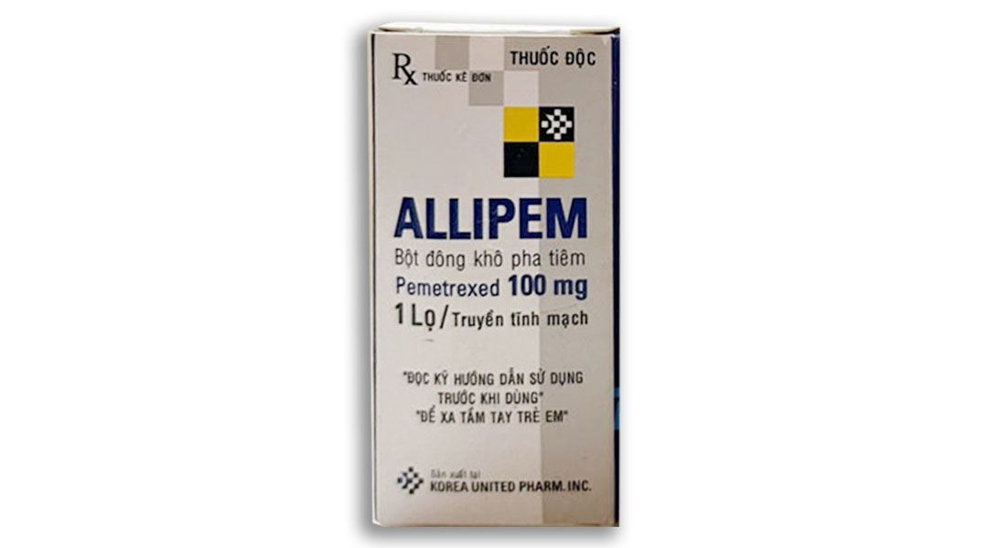 Bột pha tiêm Allipem 100mg điều trị ung thư phổi không tế bào nhỏ