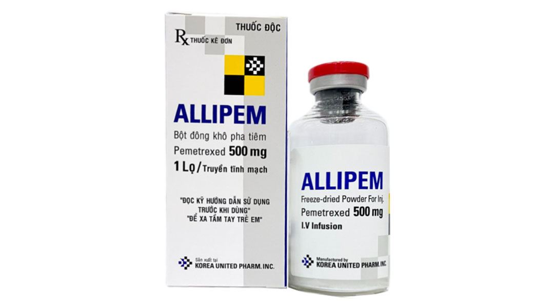 Bột pha tiêm Allipem 500mg điều trị ung thư phổi không tế bào nhỏ
