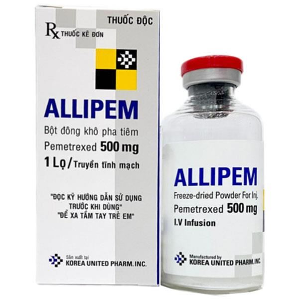 Bột pha tiêm Allipem 500mg điều trị ung thư phổi không tế bào nhỏ