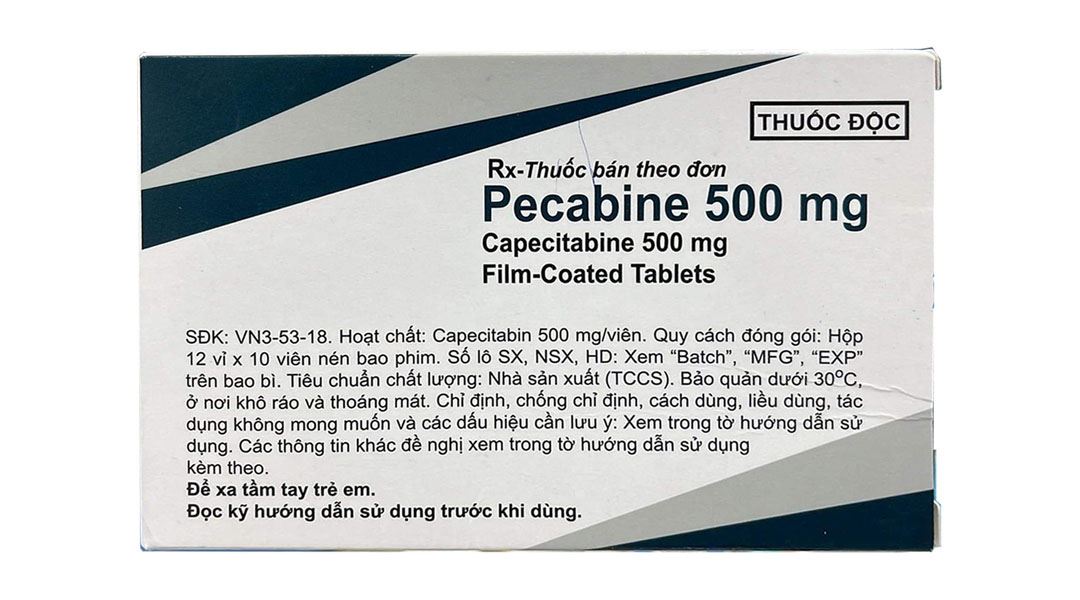 Pecabine 500mg chỉ định điều trị ung thư đại trực tràng di căn