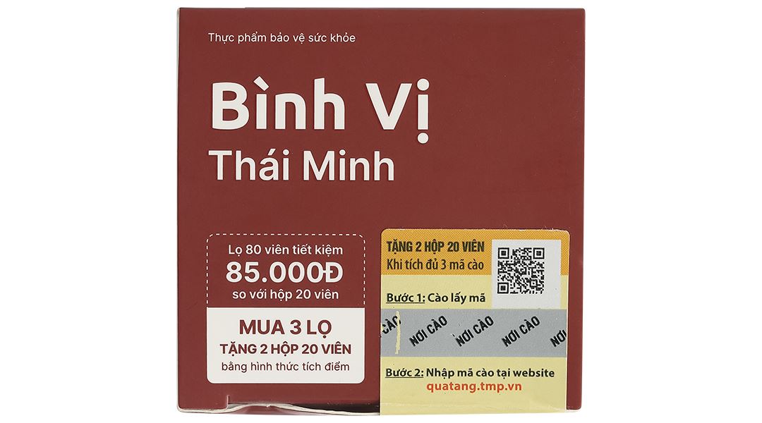 Bình Vị Thái Minh hỗ trợ giảm viêm loét dạ dày hộp 20 viên - 20