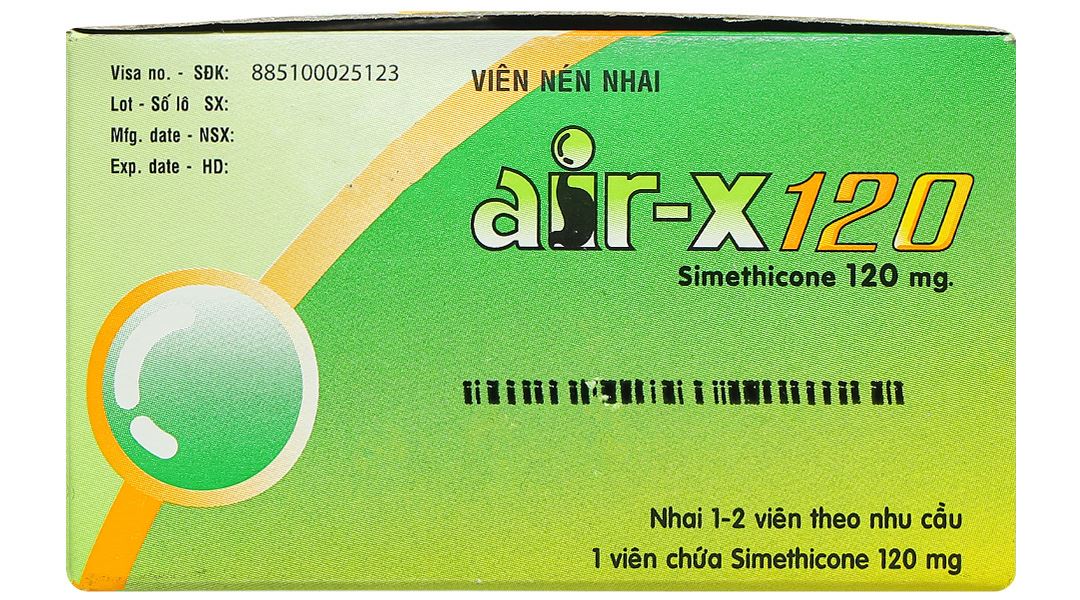Viên nhai Air-X 120 hỗ trợ điều trị các triệu chứng đầy hơi