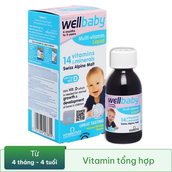Vitabiotics Wellbaby Multi-Vitamin Liquid chai 150ml