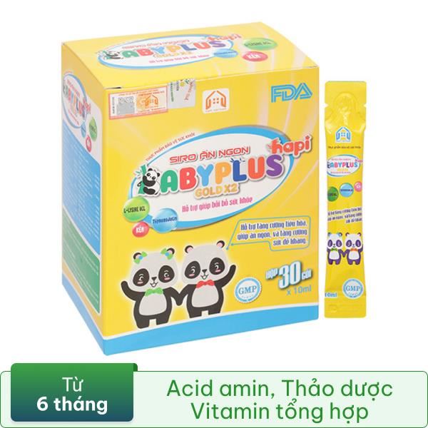 Thực phẩm bảo vệ sức khỏe Siro Ăn Ngon Baby Plus Hapi Gold X2 hộp 30 gói x 10ml