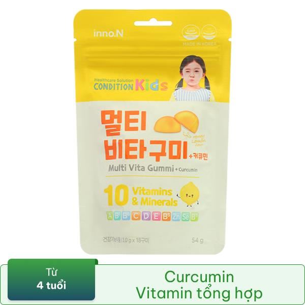Thực Phẩm Bảo Vệ Sức Khỏe Kẹo Dinh Dưỡng Condition Kids Multi Vita Gummi + Curcumin Gói 18 Viên
