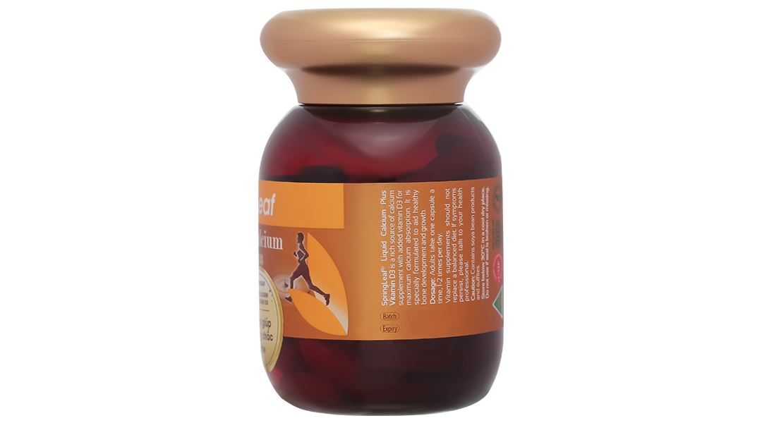 Viên Uống Bổ Sung Canxi Spring Leaf Liquid Calcium Plus Vitamin D3 lọ 60 viên