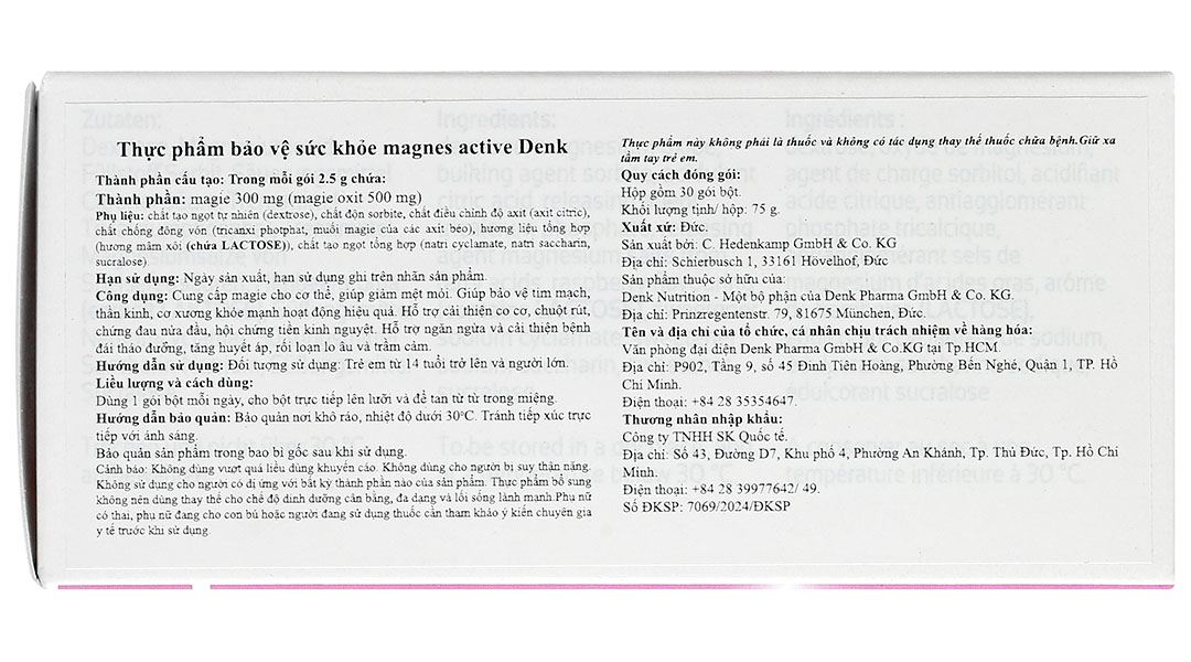Thực phẩm bảo vệ sức khỏe Magnes Active Denk