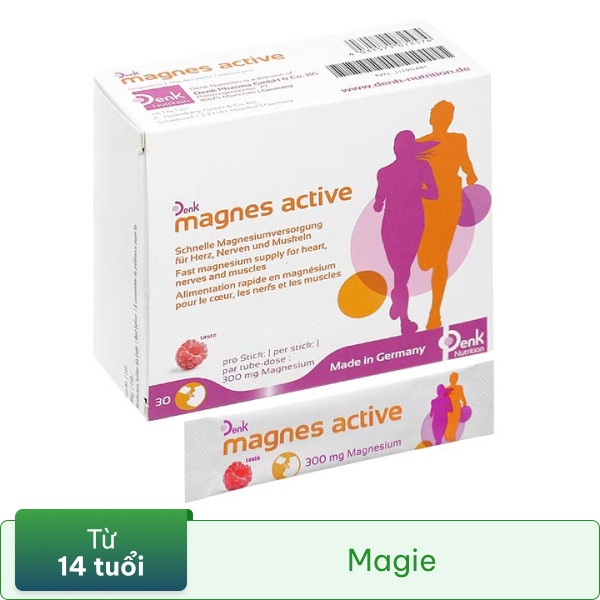 Thực phẩm bảo vệ sức khỏe Magnes Active Denk hộp 30 gói x 2.5g
