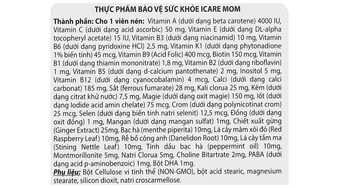 Thực phẩm bảo vệ sức khoẻ Icare Mom