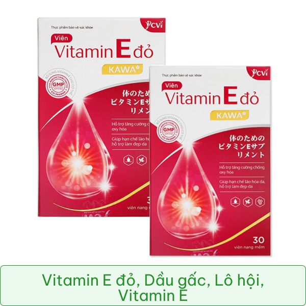 Combo 2 hộp Vitamin E Đỏ Kawa