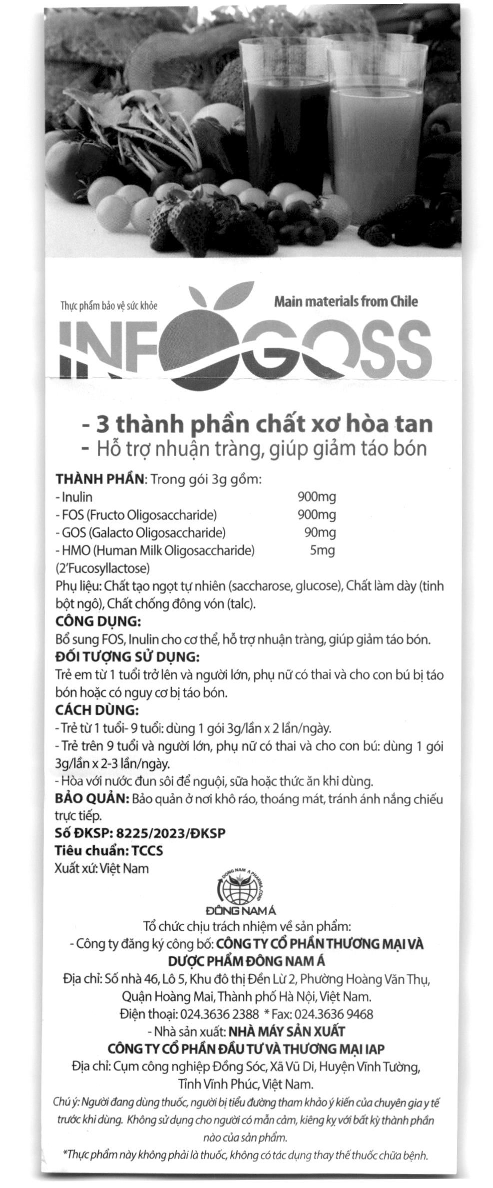 Infogoss hỗ trợ nhuận tràng, giảm táo bón hộp 30 gói x 3g - 13