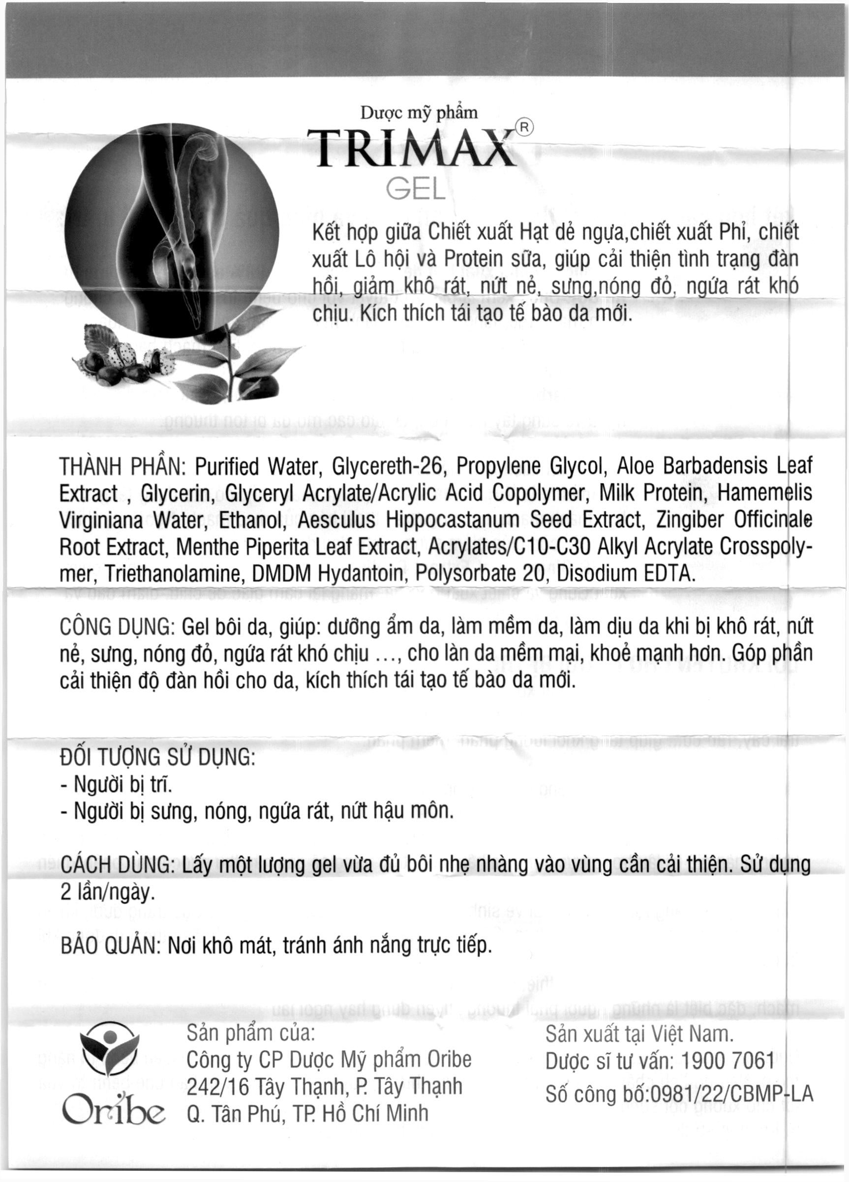 Gel Bôi Trĩ Trimax Tuýp/20Gam - 9