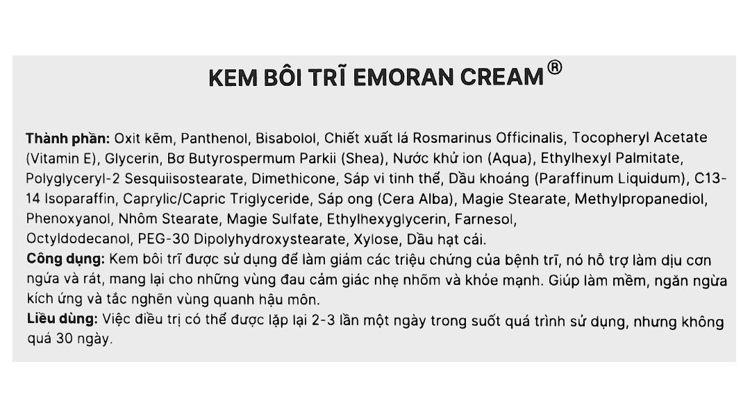 Kem Bôi Trĩ Emoran Tuýp/30Ml - 10