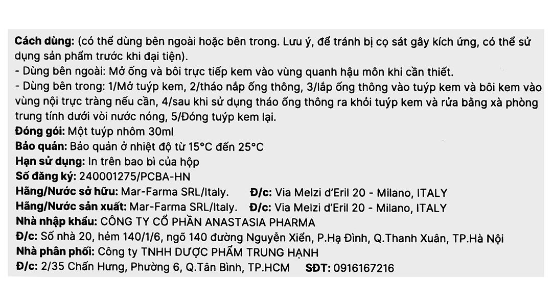 Kem Bôi Trĩ Emoran Tuýp/30Ml - 11