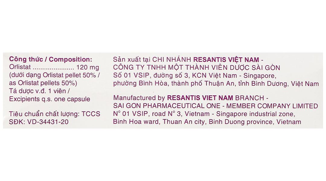 Orlistat RVN 120mg kiểm soát cân nặng, hỗ trợ điều trị béo phì (3 vỉ x 10 viên) - 8