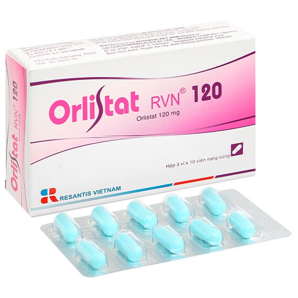 Orlistat RVN 120mg kiểm soát cân nặng, hỗ trợ điều trị béo phì