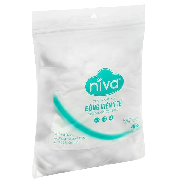 Bông y tế viên tròn Niva YB2 gói 100 viên