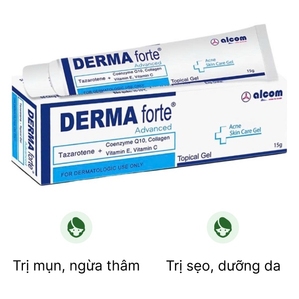 Gel Derma Forte Advanced ngừa mụn trứng cá, ngừa thâm, mờ sẹo, dưỡng da tuýp 15g