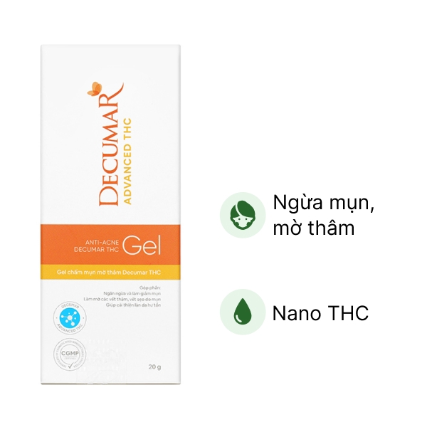 Gel Decumar THC ngừa mụn, mờ thâm