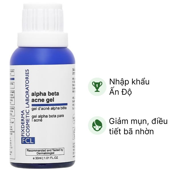 Gel Fixderma FCL Alpha Beta Acne giảm mụn, kiểm soát bã nhờn