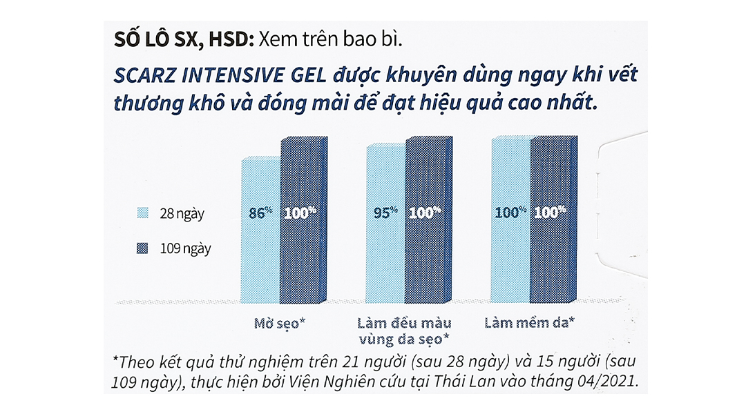 Gel ScarZ Intensive giúp giảm sẹo, mềm sẹo, đều màu da