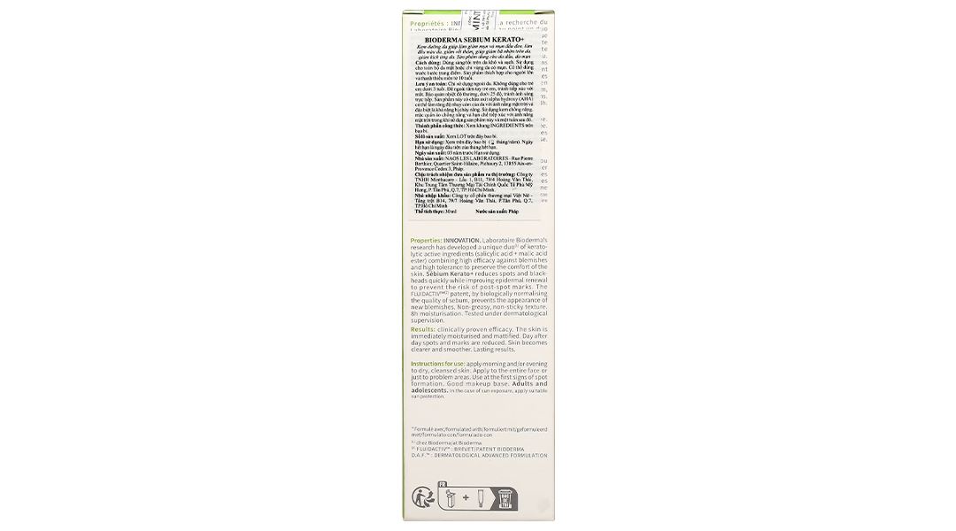 Kem Bioderma Sébium Kerato+ giảm mụn, mờ thâm