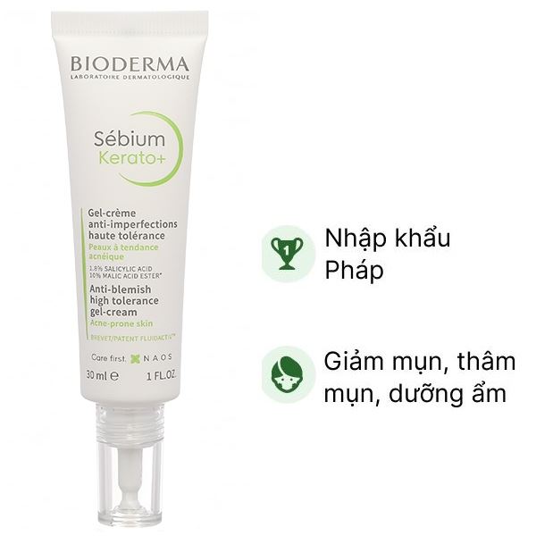 Kem Bioderma Sébium Kerato  giảm mụn, mờ thâm tuýp 30ml