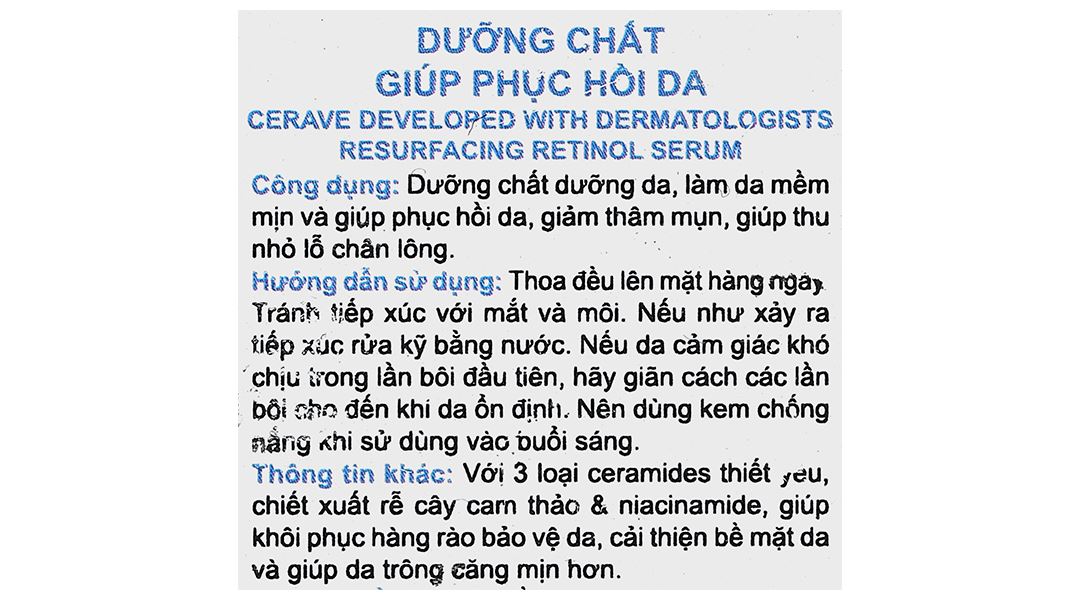 Serum CeraVe Resurfacing Retinol giúp giảm thâm mụn