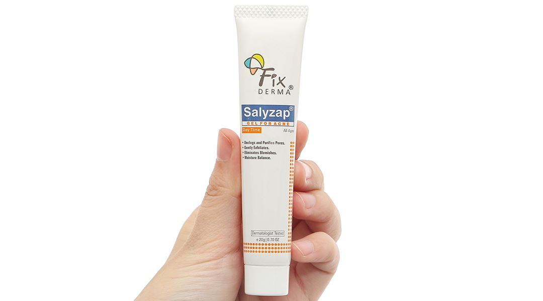 Gel giảm mụn ban ngày Fixderma Salyzap ngăn ngừa sự hình thành nhân mụn mới tuýp 20g - 9