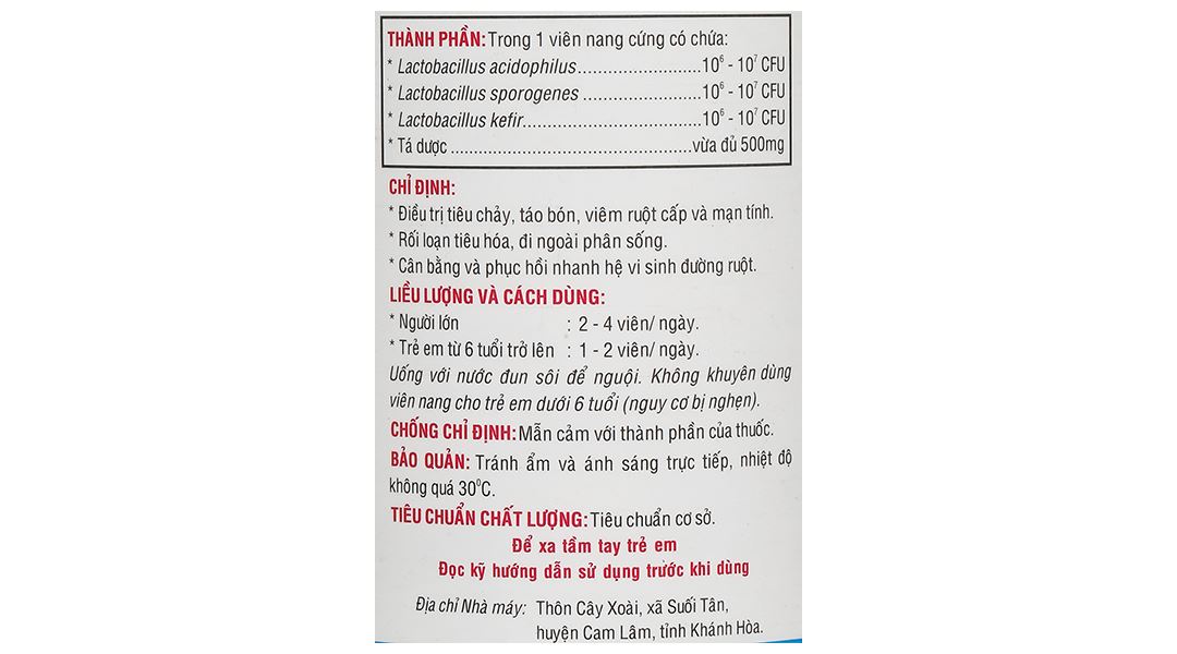 Biolac trị tiêu chảy, táo bón, viêm ruột cấp và mạn tính