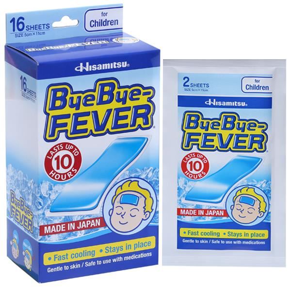 Miếng dán hạ sốt ByeBye Fever làm mát, giảm sốt, giảm đau cho trẻ em