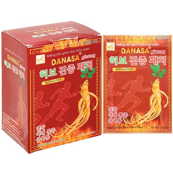 Miếng dán giảm đau thảo dược Danasa ginseng giúp giảm đau cơ, đau khớp (20 gói x 5 miếng)