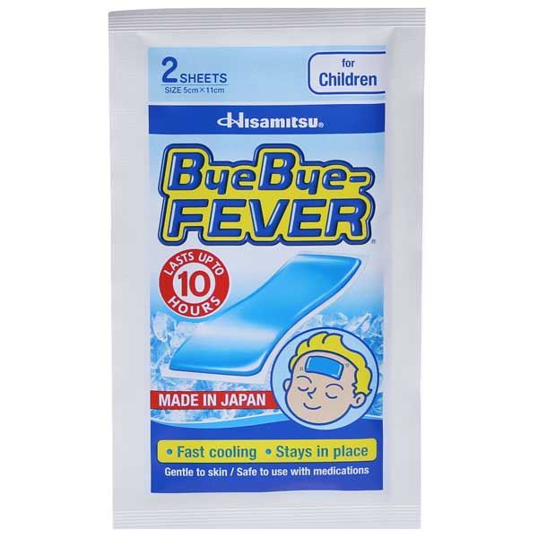 Miếng dán hạ sốt ByeBye Fever giúp làm mát, hạ nhiệt, giảm sốt cho trẻ gói 2 miếng
