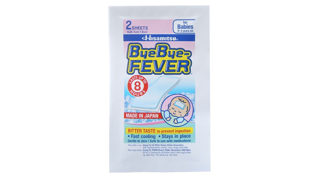 Miếng dán hạ sốt ByeBye Fever làm mát, hạ nhiệt nhanh cho trẻ 0-2 tuổi