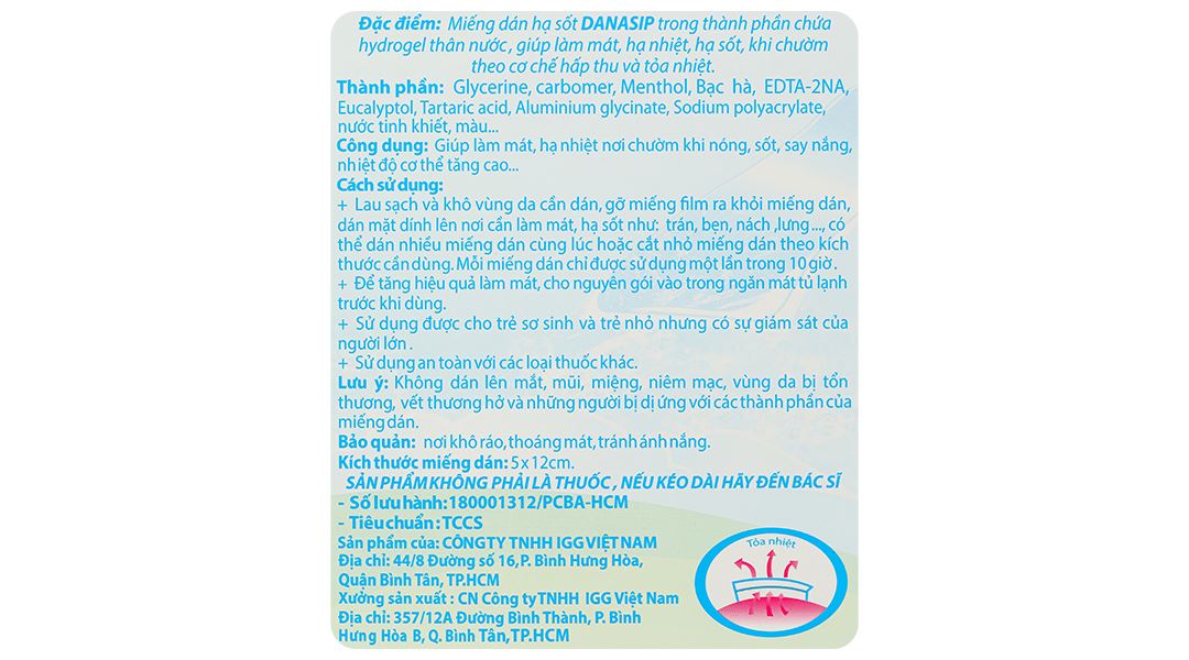 Miếng dán hạ sốt Danasip Baby