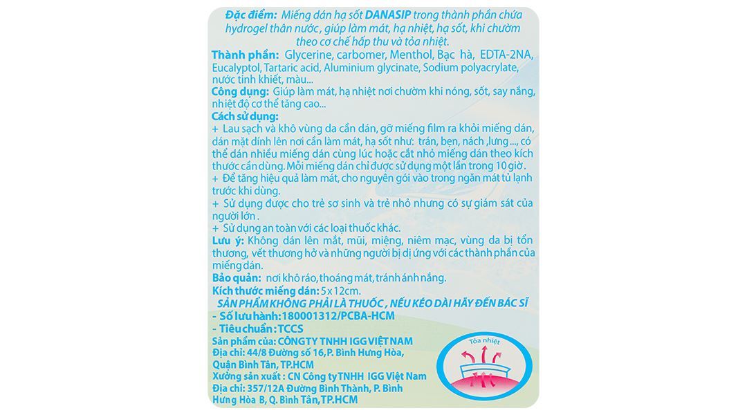 Miếng dán hạ sốt Danasip Baby