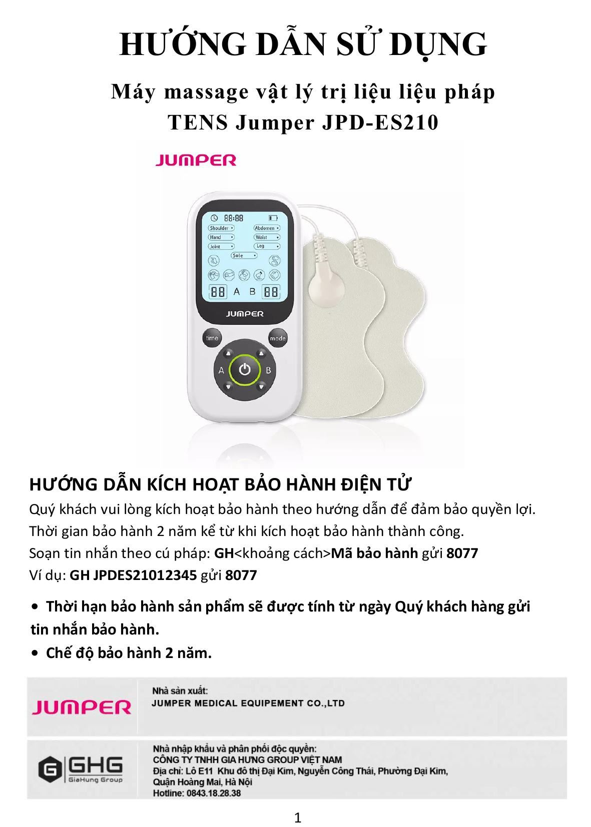 Máy massage toàn thân xung điện trị liệu Tens Jumper JPD-ES210 - 13
